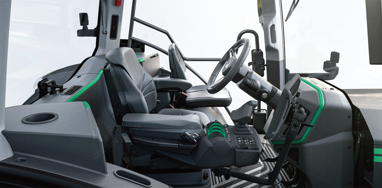 Fly-by-wire cab, offering a tranquil space